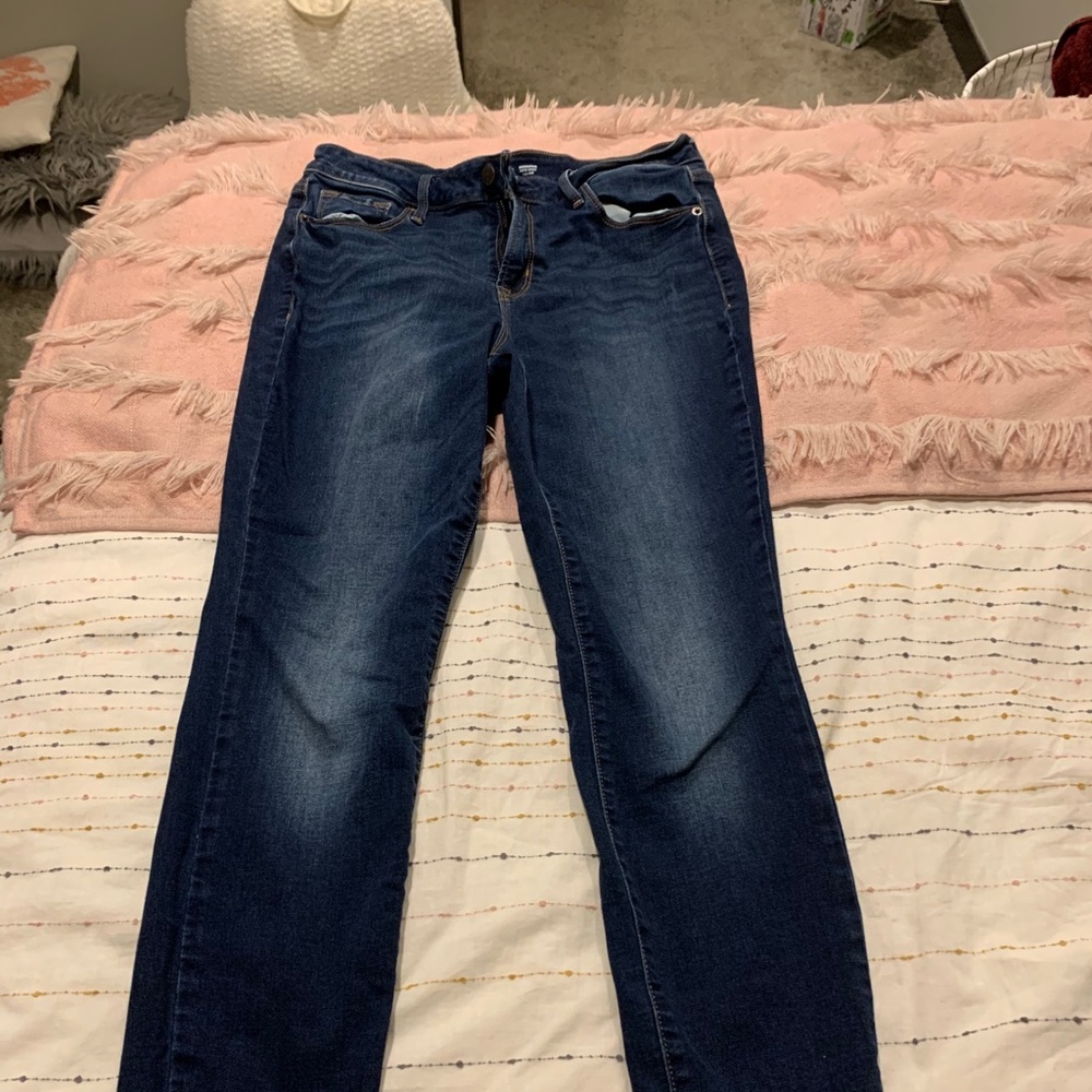 old navy dark wash rockstar jeans